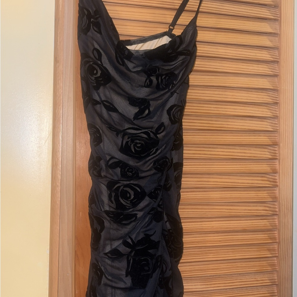 Elegant Black Floral Dress